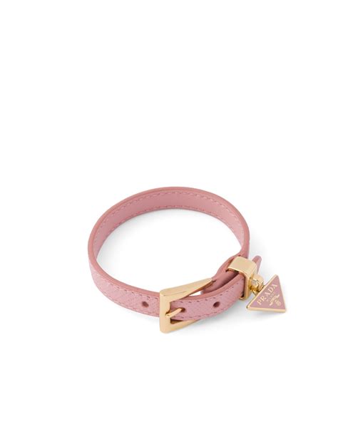 prada damen bracciale saffiano pink